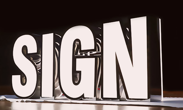 Valomainos Mainoskyltti LED Valaistu Valmistaja Suunnittelu